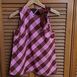 J.Crew Checkers Top with Bow